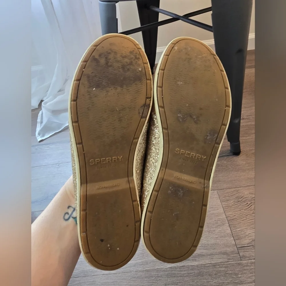 Sperry Coil Ivy Sparkle Boat Shoes Size 8.5 Coastal Nautical Fishercore